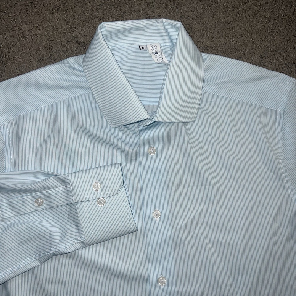 State & Liberty Shirt Mens M Medium Blue Performance Lightweight Stretch Office
